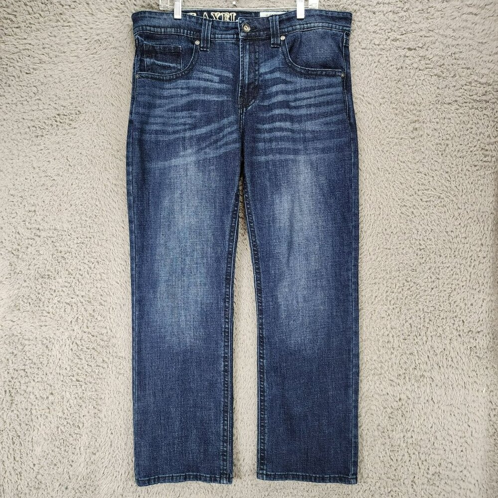 TK Axel Jeans Mens 38x32 Dark Wash Stretch Mid Rise Slim Boot